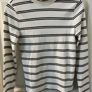 Talbots Black and White Turtleneck Sweater